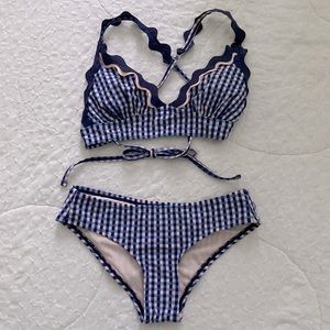 Xhilaration Blue Gingham Bikini Set
